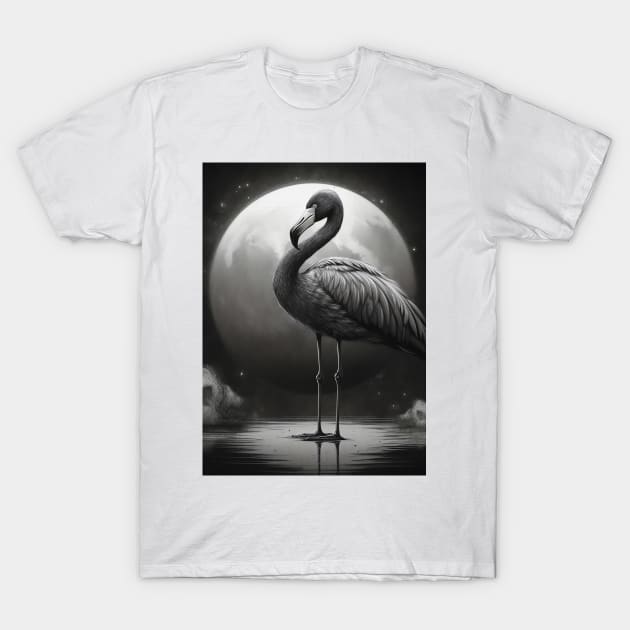 Dark Fantasy Flamingo T-Shirt by Nenok